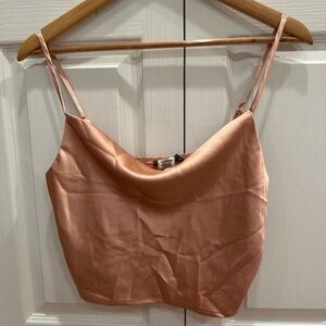 Elegant Peach Satin Cami Top